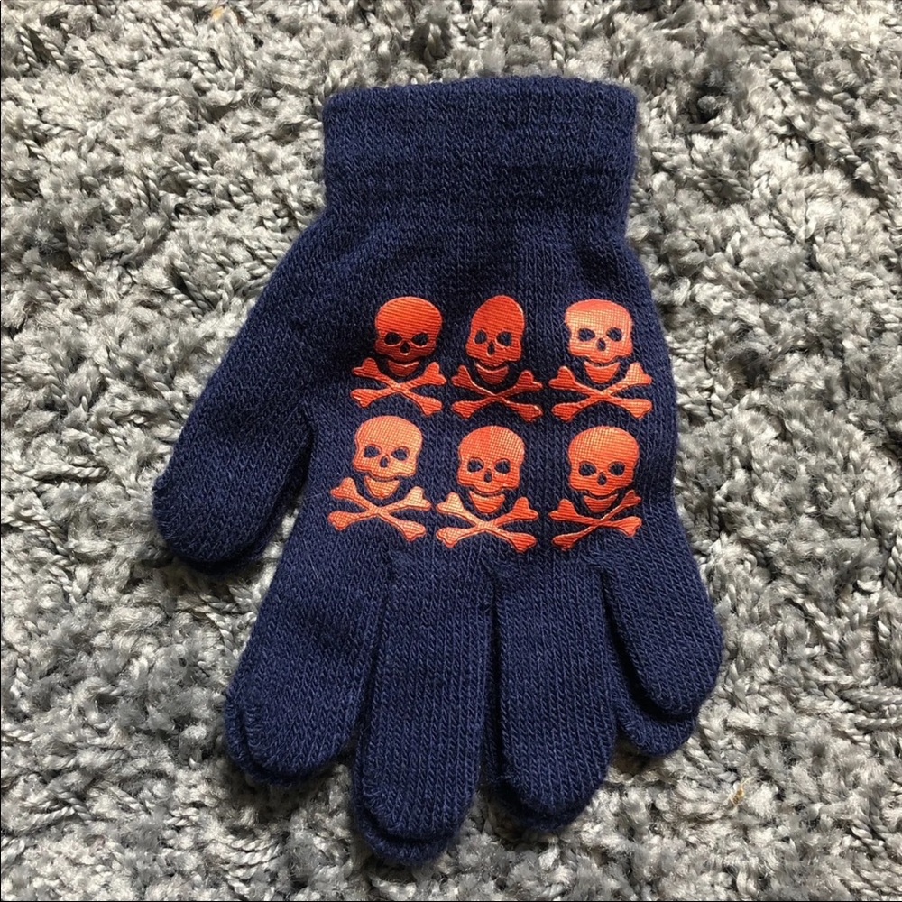 Faded Glory Skull Gloves Kids One Size - Picture 3 of 4
